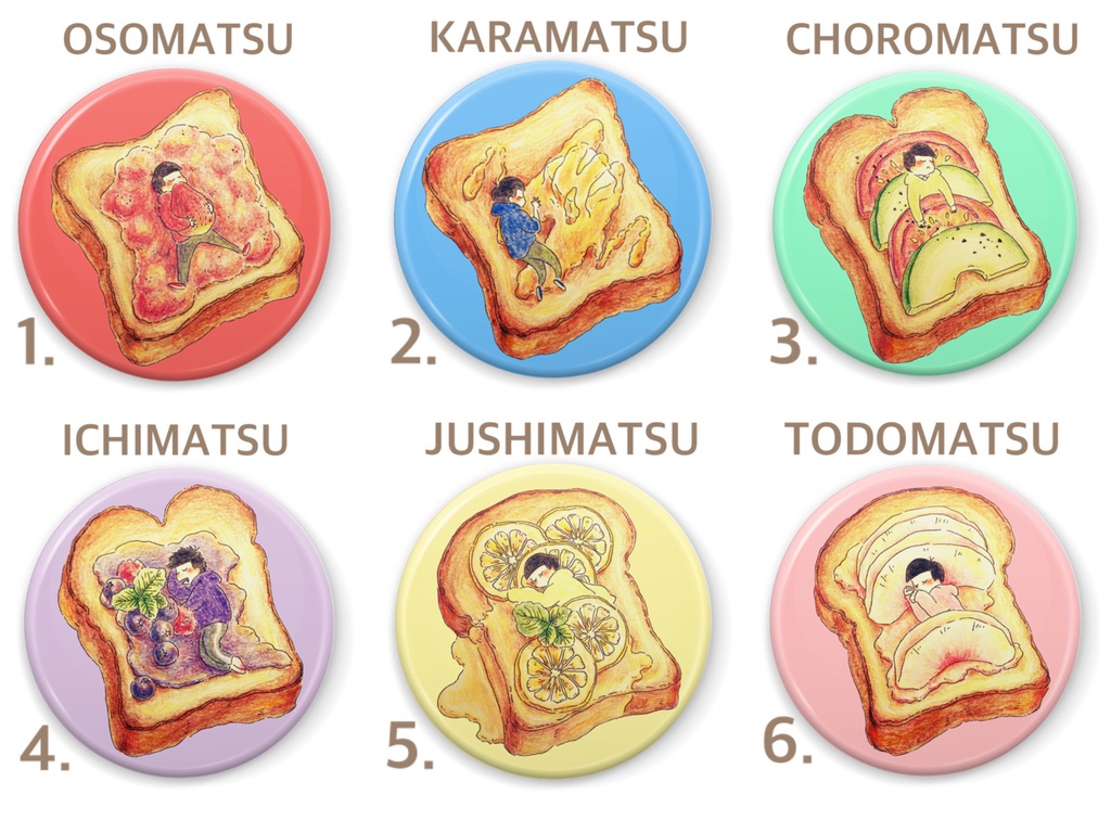 トースト松さん 缶バッジ