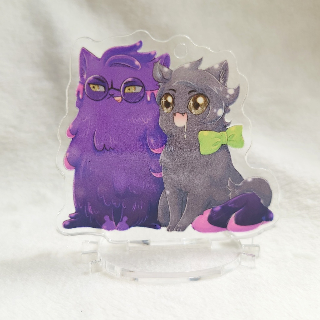 【印刷面・表】カラキョウねこアクスタ(ボールチェーン付)