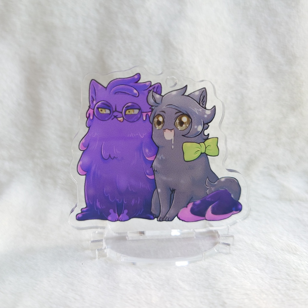 【印刷面・裏】カラキョウねこアクスタ(ボールチェーン付き)