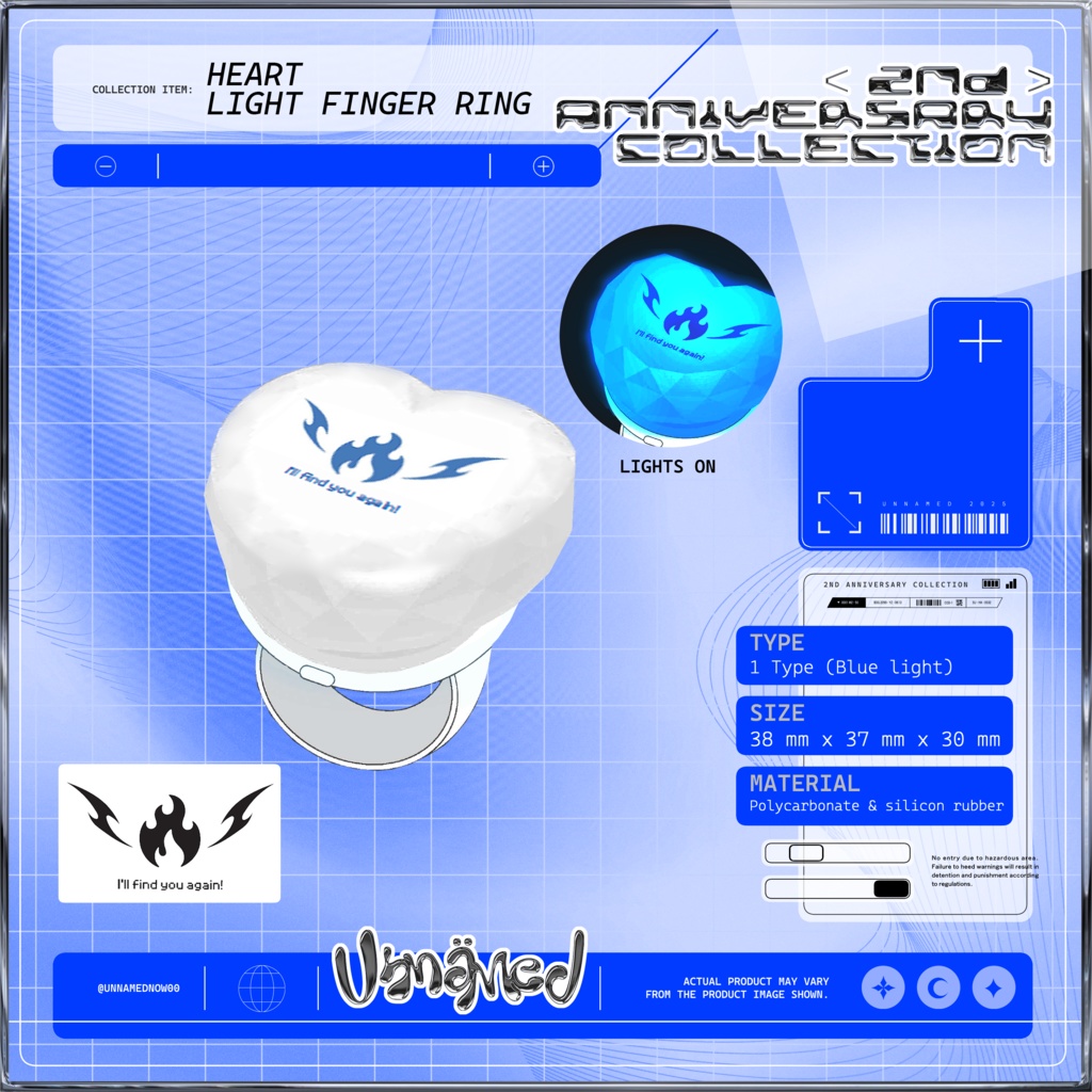 2nd Anniversary Collection Heart Light Finger Ring