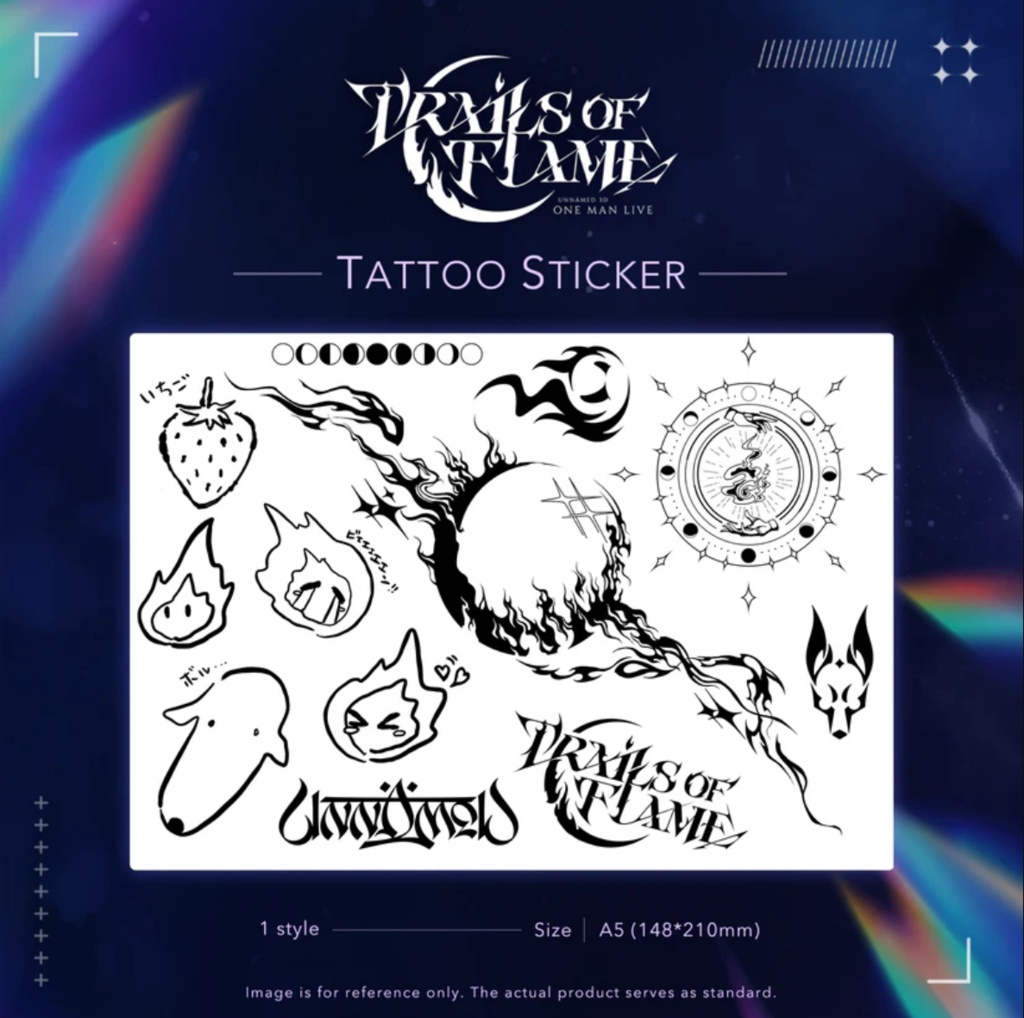 Trails of Flame concert merch: Tattoo Sticker