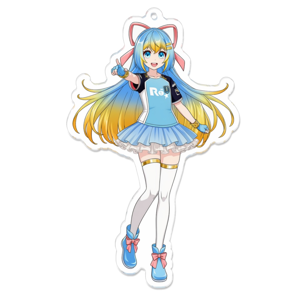 指差しアクリルキーホルダー(AI生成画像)