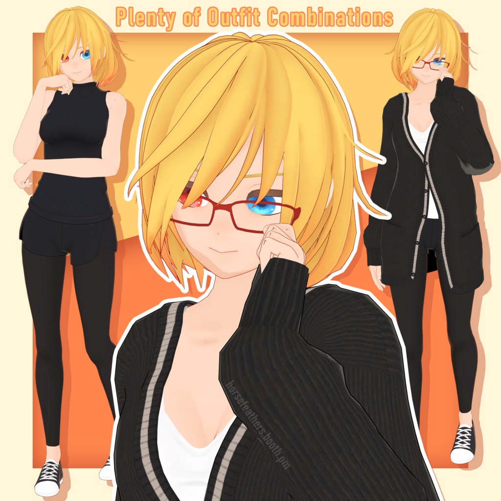 [Mel] 3D Model (VRChat Avatar) - horsefeathers - 2/9