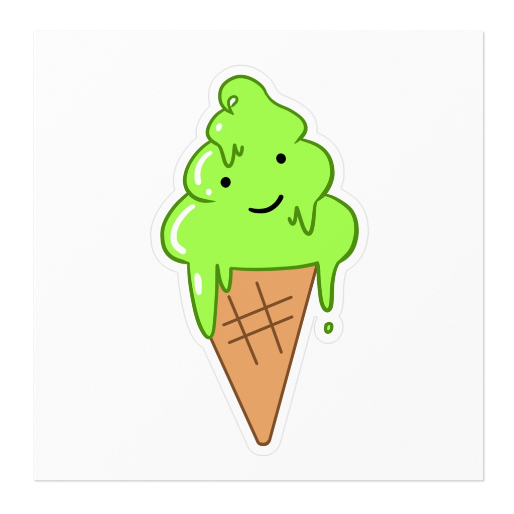 抹茶アイスかな?ステッカー