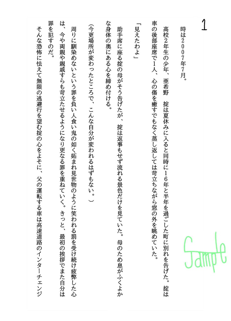 創作同人誌『Hitodenashi-vol.1-』