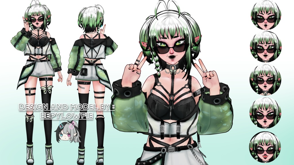 [Only 1 available] Streaming use,  3D vroid Butterfly inspired Vtuber adopt, ready to use!