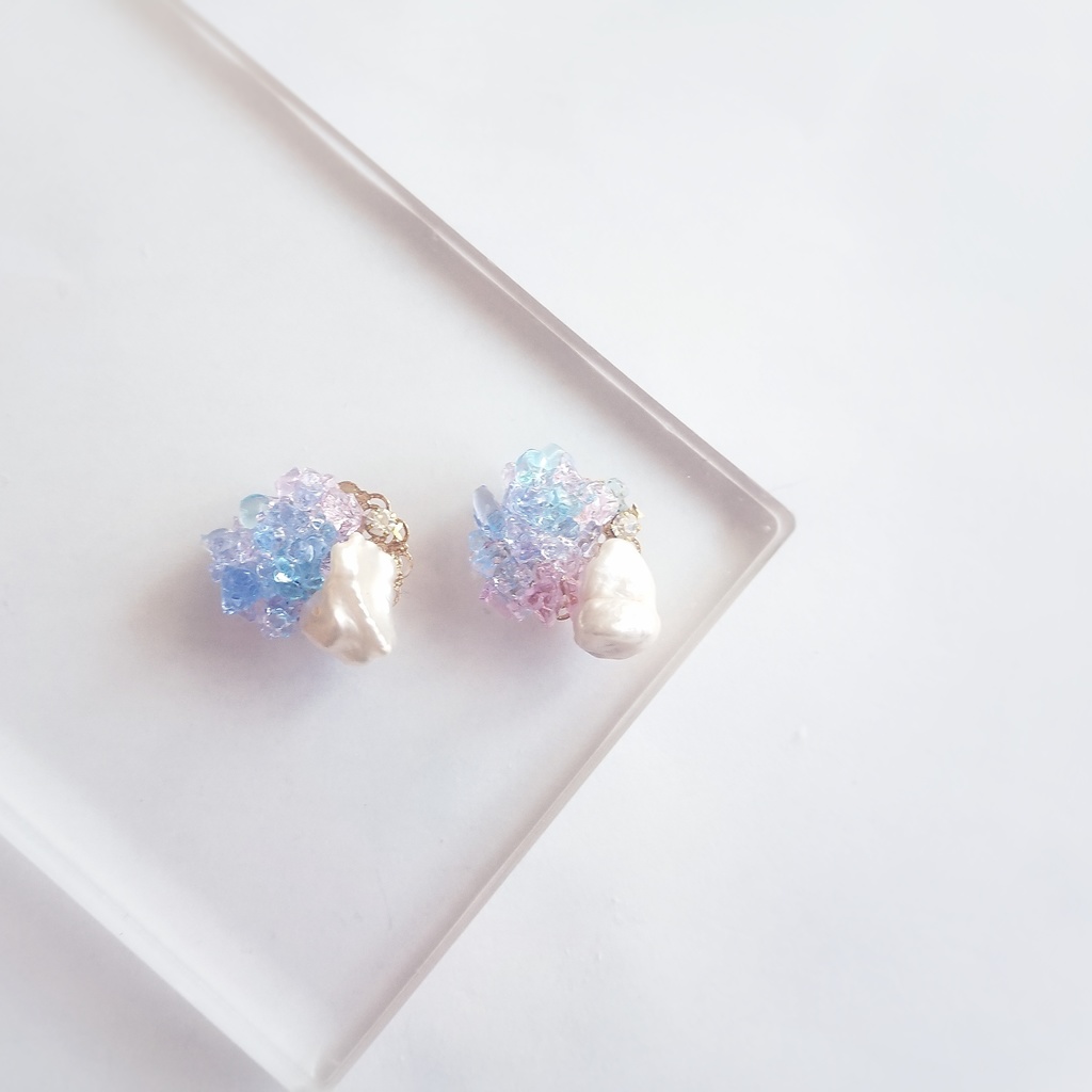 ガラスの紫陽花【アクセサリーセット】