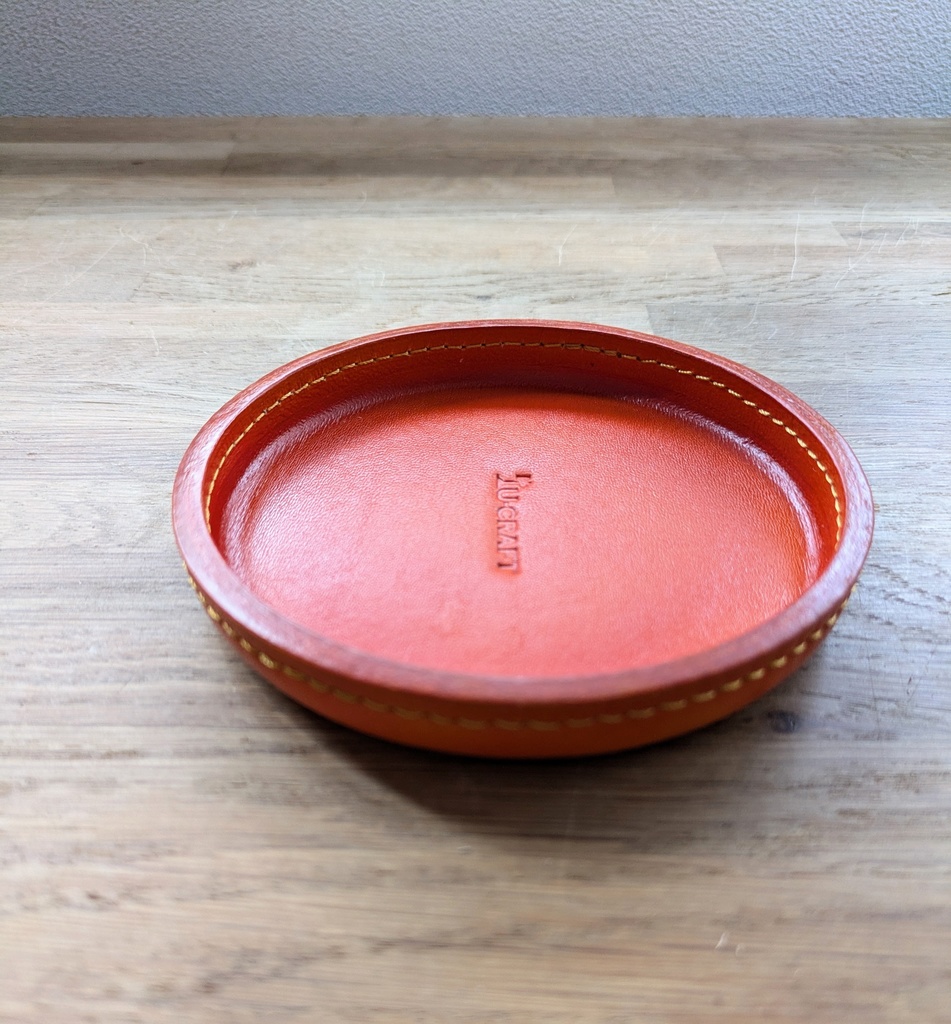 「革のトレー (L)(オレンジ)」