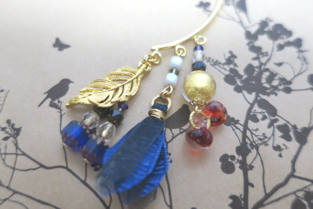 【FGO】岡田以蔵イメージ イヤーフック(再販・一部ビーズ変更)