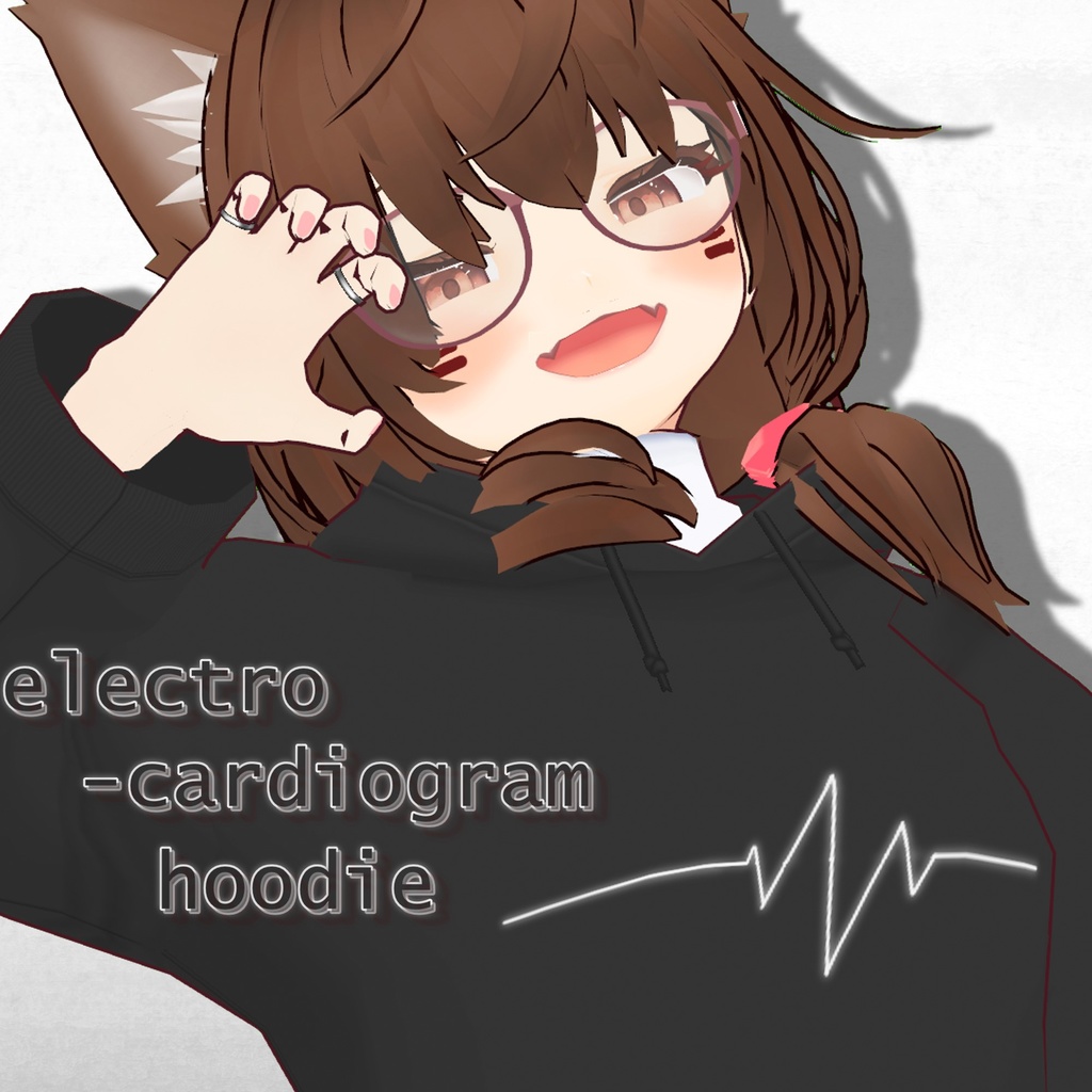 心電図パーカー/electro-cardiogram hoodie