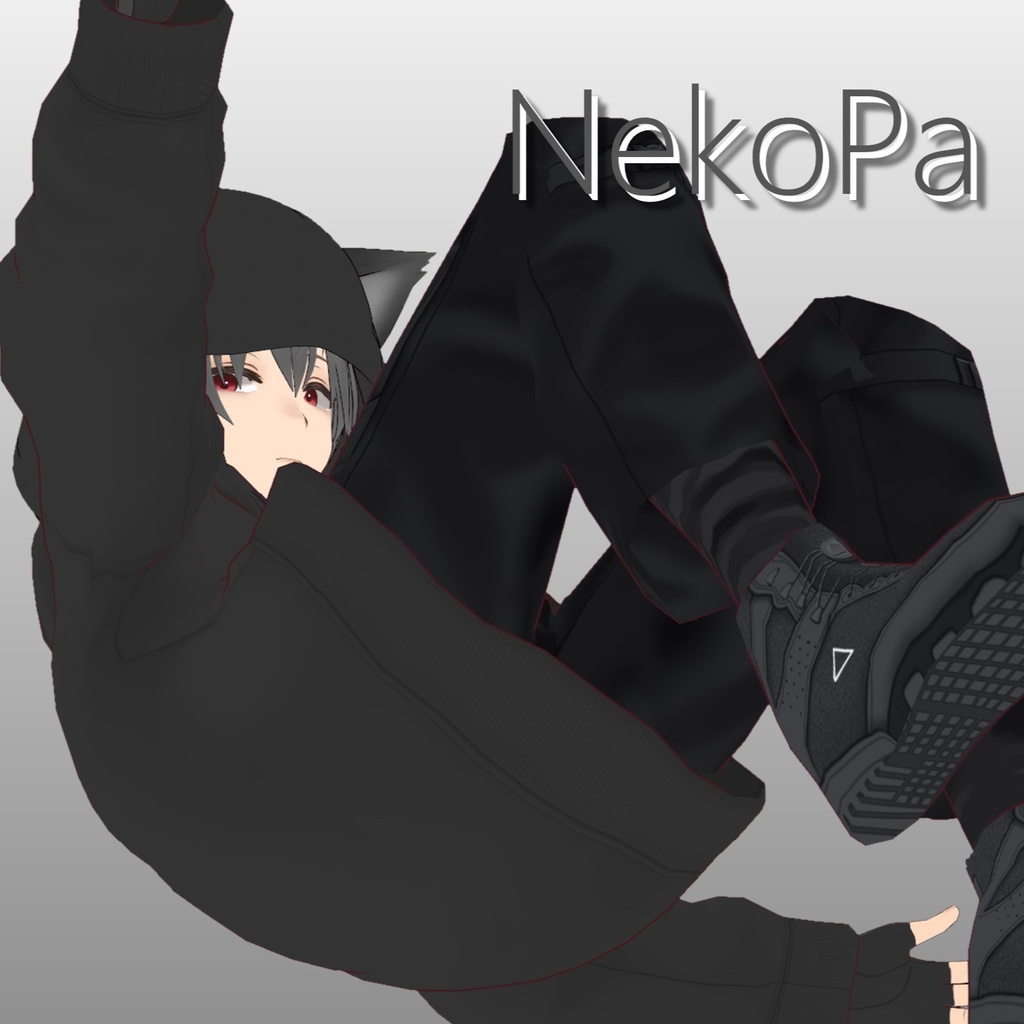 【Vroidファッション】Nekopa(猫耳パーカー白,黒)【Vroid_fashion】