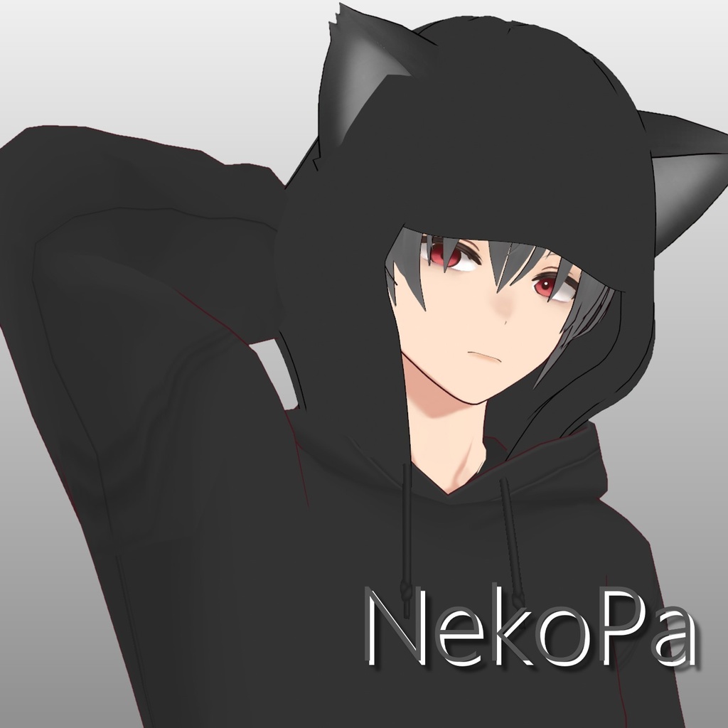 【Vroidファッション】Nekopa(猫耳パーカー白,黒)【Vroid_fashion】