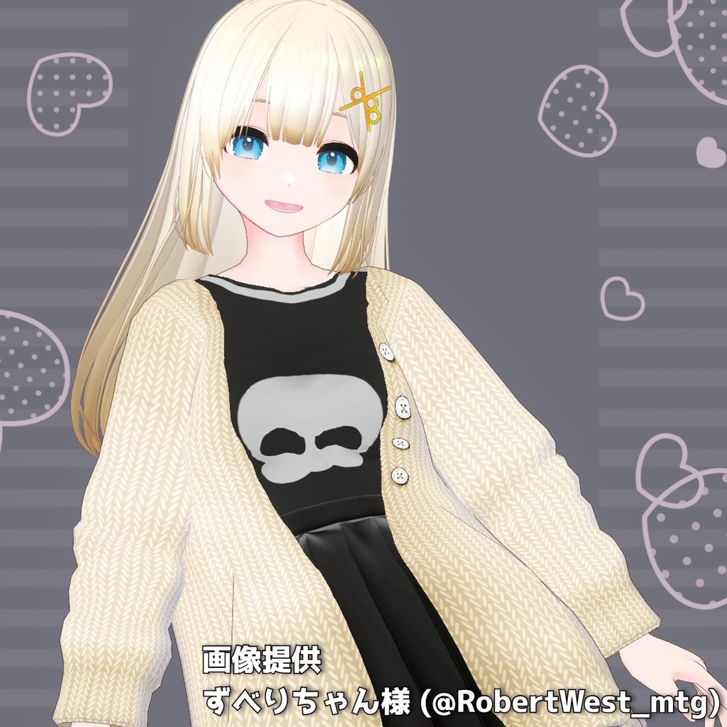 【VRoid fashion】ボタン付きカーディガン(おまけつき)【vroid custom item】