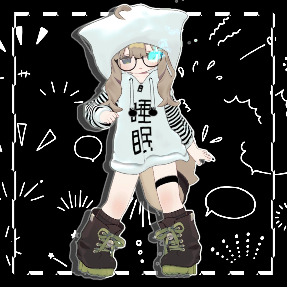 【emo fashion】‘수면’ 후드티 【Only Kipfel】