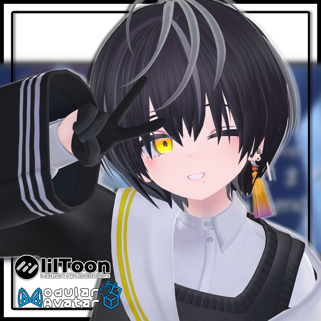 【複数アバター対応】ダウナーショートヘアV3【髪型】