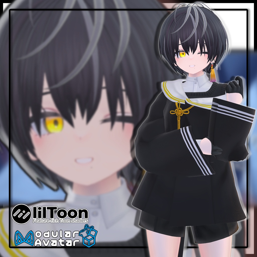 【複数アバター対応】ダウナーショートヘアV3【髪型】