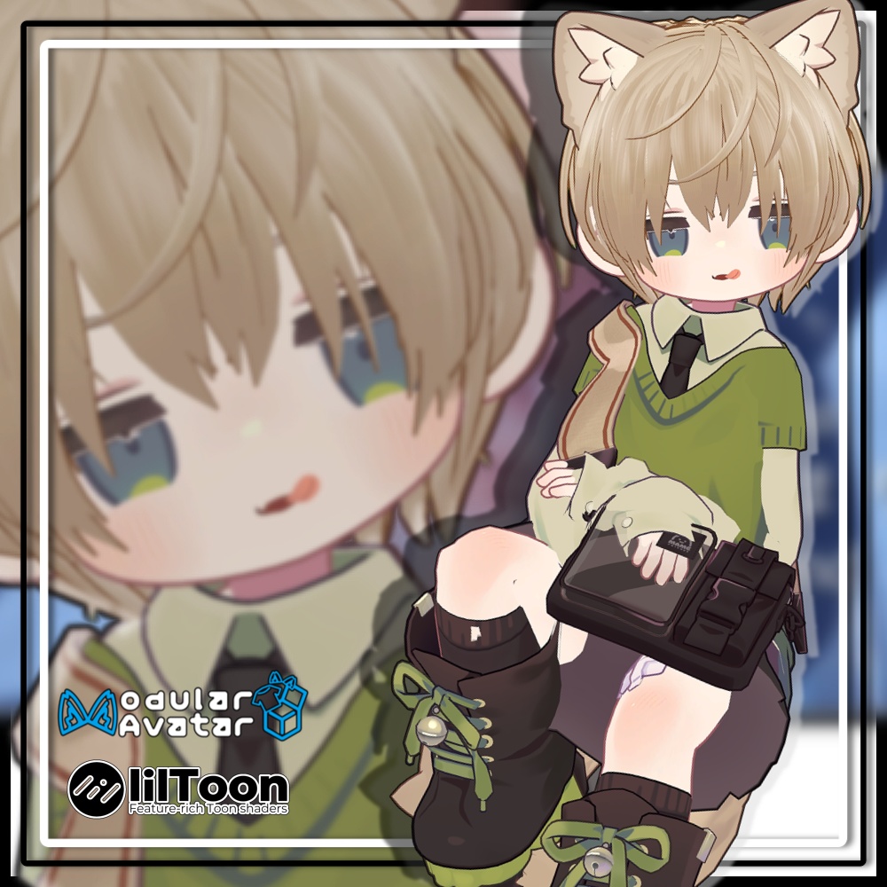 【複数アバター対応】ダウナーショートヘアV3【髪型】