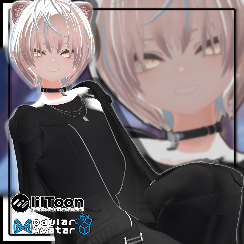 【複数アバター対応】ダウナーショートヘアV3【髪型】