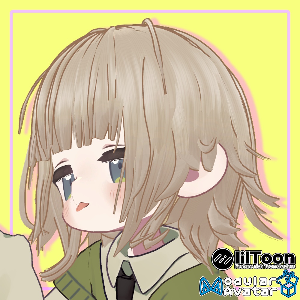 【複数アバター対応】外はねハッシュヘア【髪型】