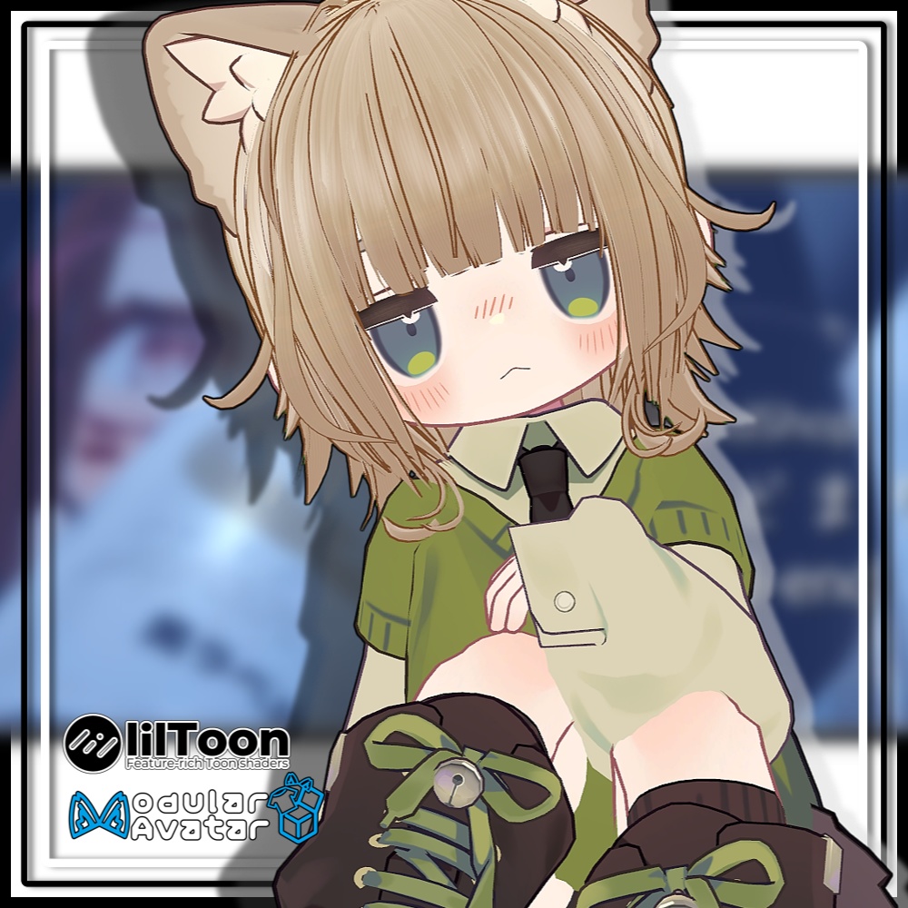 【複数アバター対応】外はねハッシュヘア【髪型】