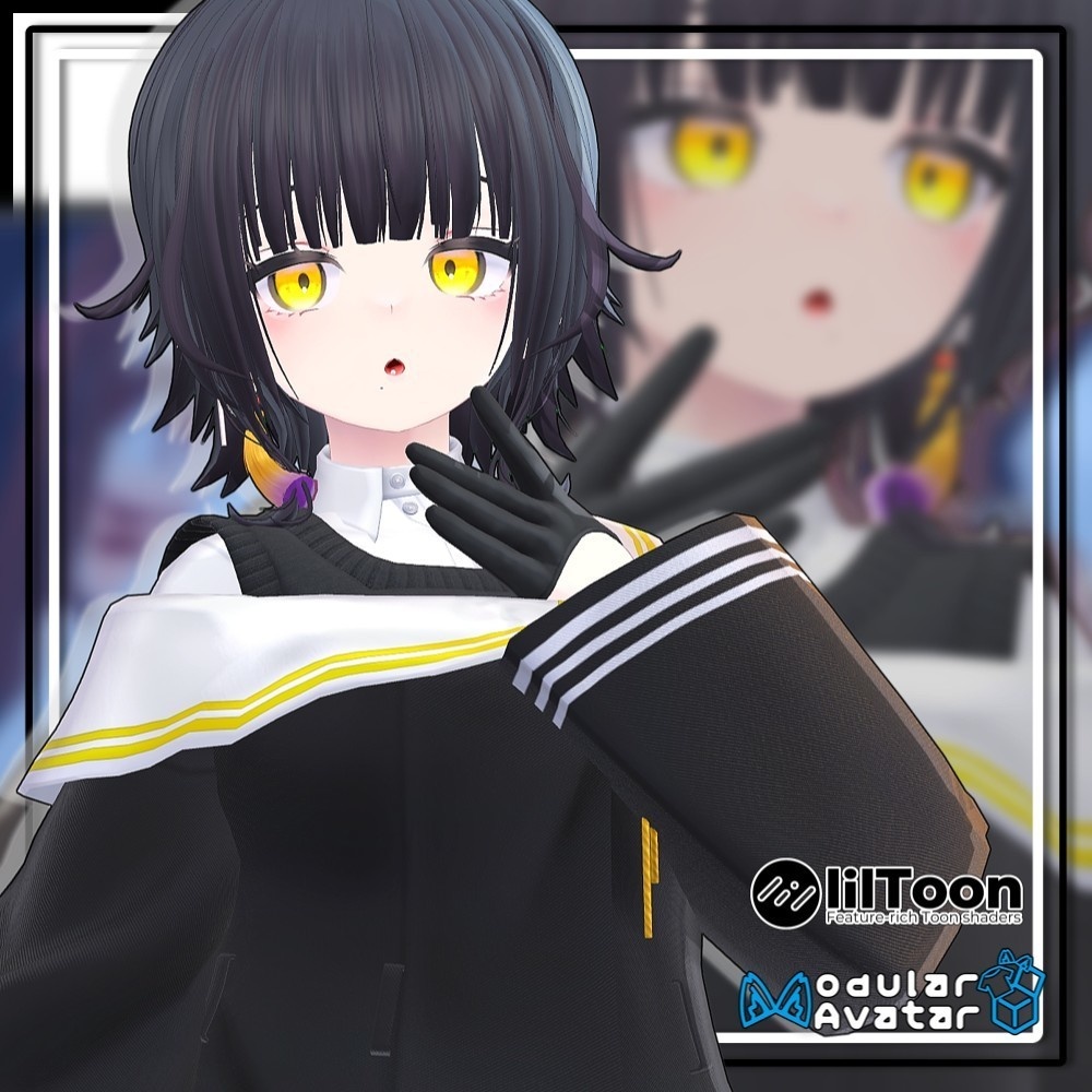 【複数アバター対応】外はねハッシュヘア【髪型】