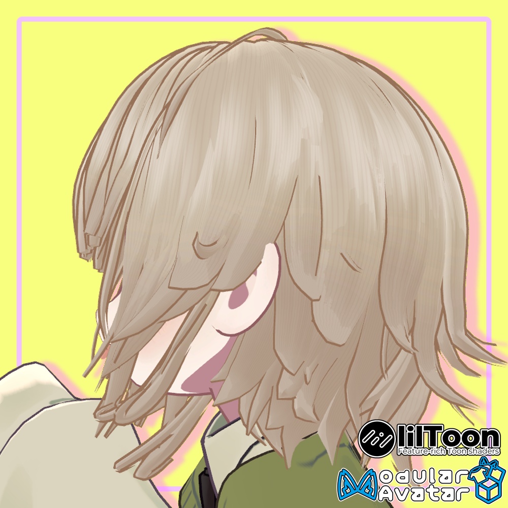 【複数アバター対応】外はねハッシュヘア【髪型】