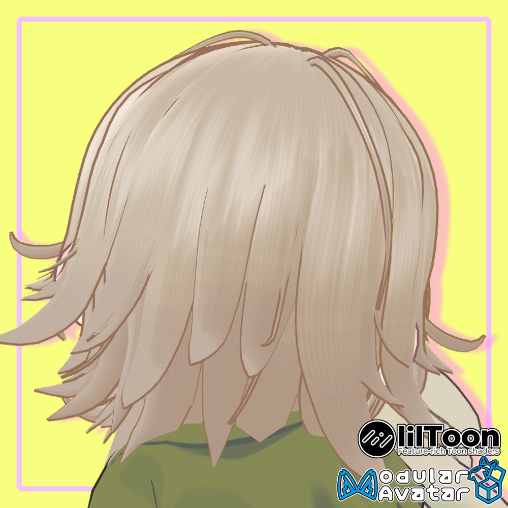 【複数アバター対応】外はねハッシュヘア【髪型】