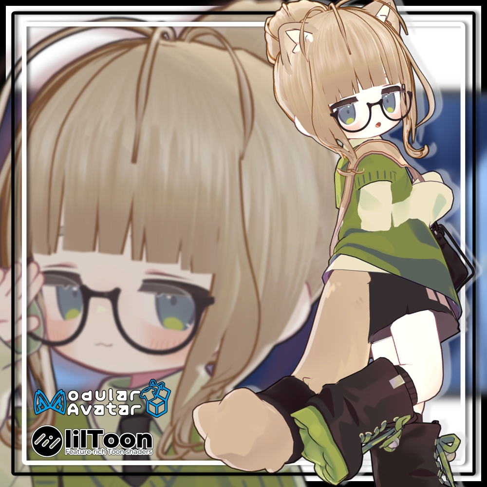 【2アバター対応】崩しお団子ヘア【髪型】