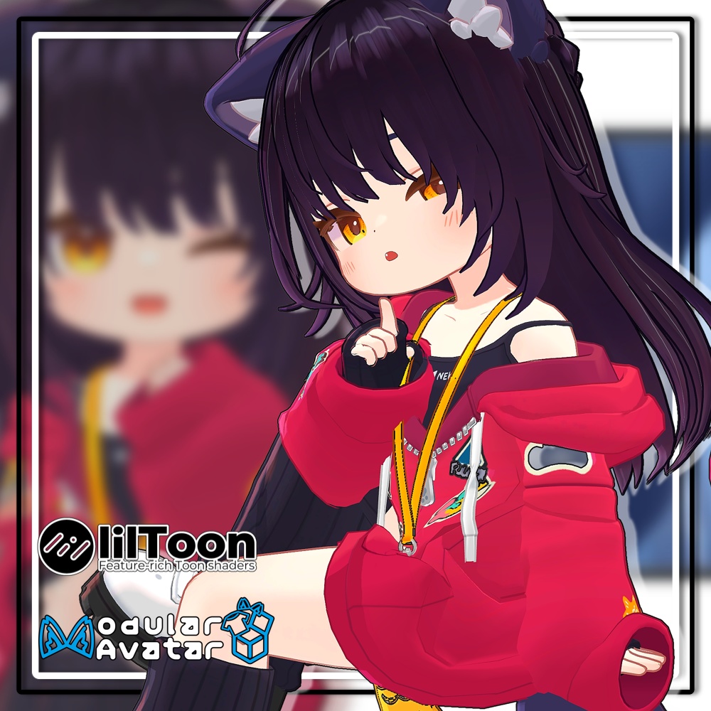 【2アバター対応】ツートーンロングヘア【髪型】