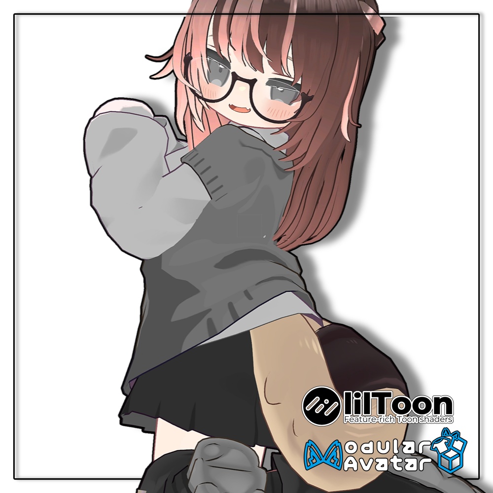 【2アバター対応】ツートーンロングヘア【髪型】