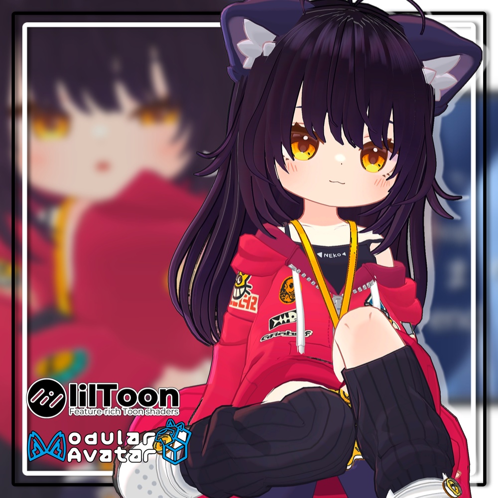 【2アバター対応】ツートーンロングヘア【髪型】