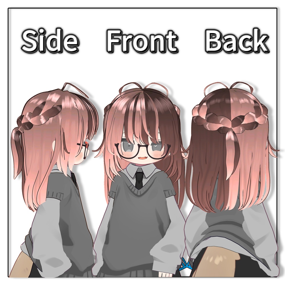 【2アバター対応】ツートーンロングヘア【髪型】