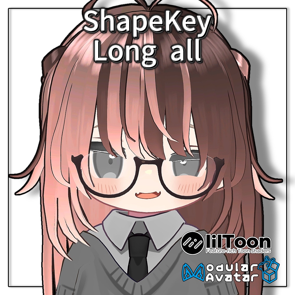 【2アバター対応】ツートーンロングヘア【髪型】