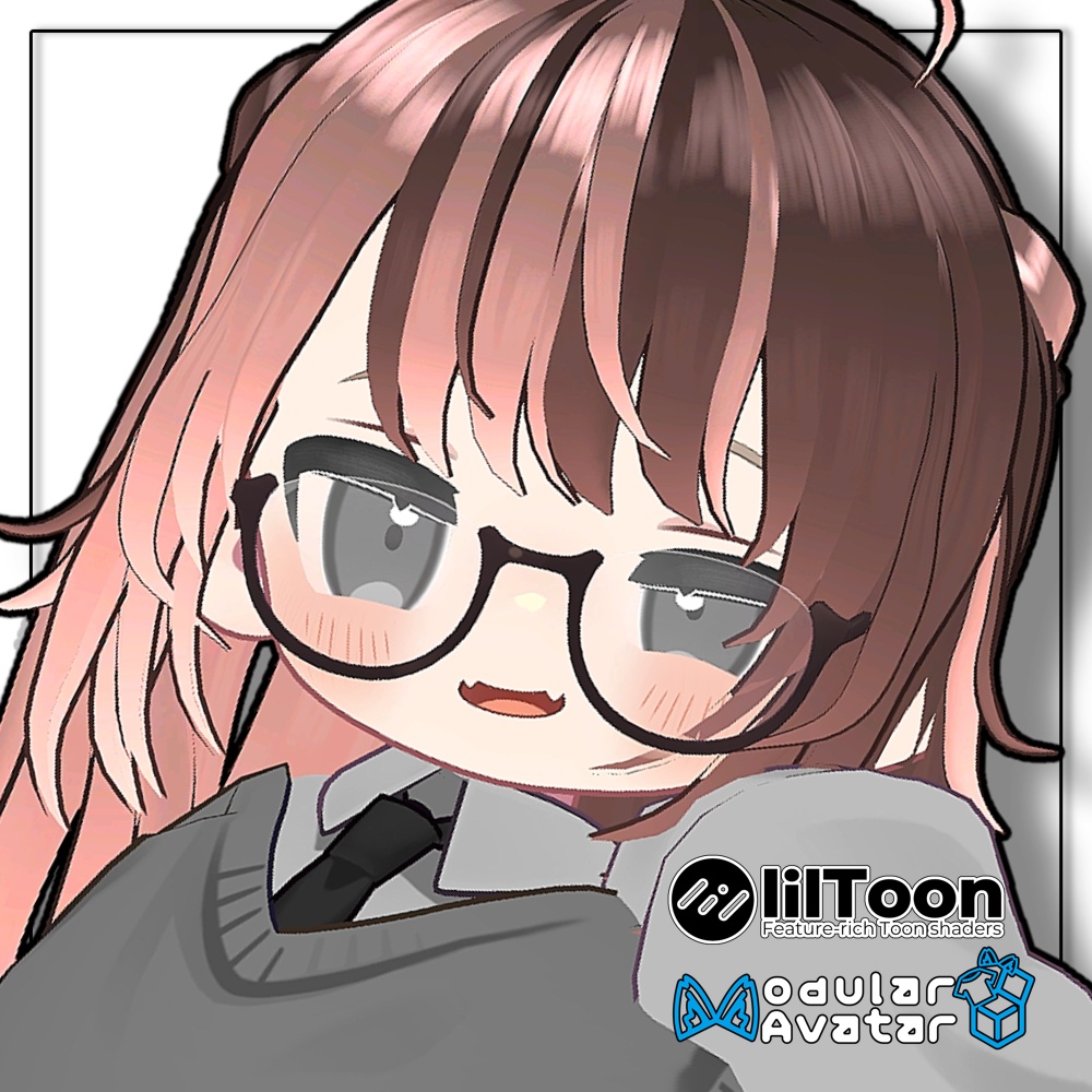 【2アバター対応】ツートーンロングヘア【髪型】