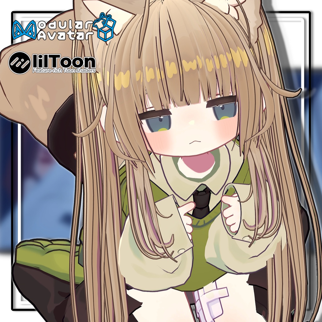 【複数アバター対応】Cuteツインテールヘア【髪型】