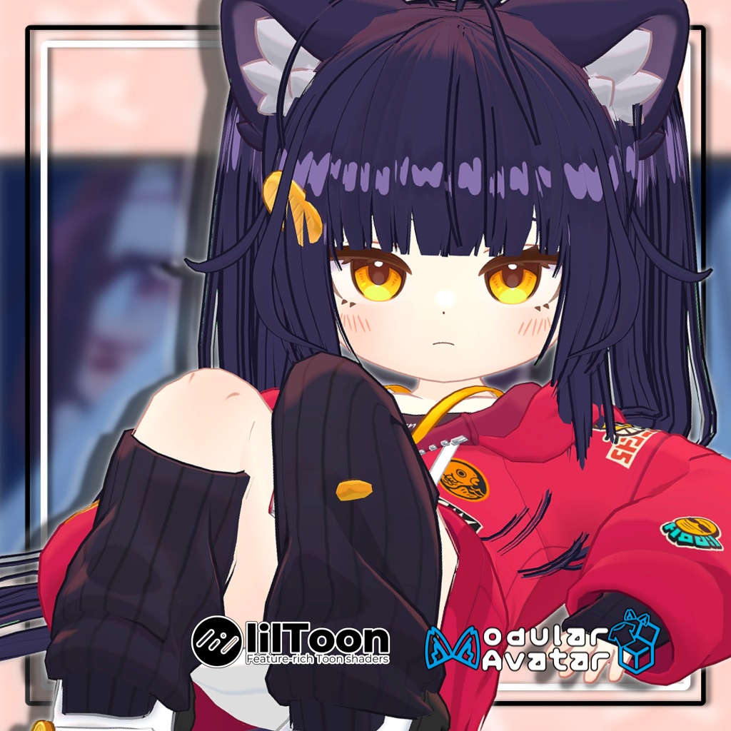 【複数アバター対応】Cuteツインテールヘア【髪型】