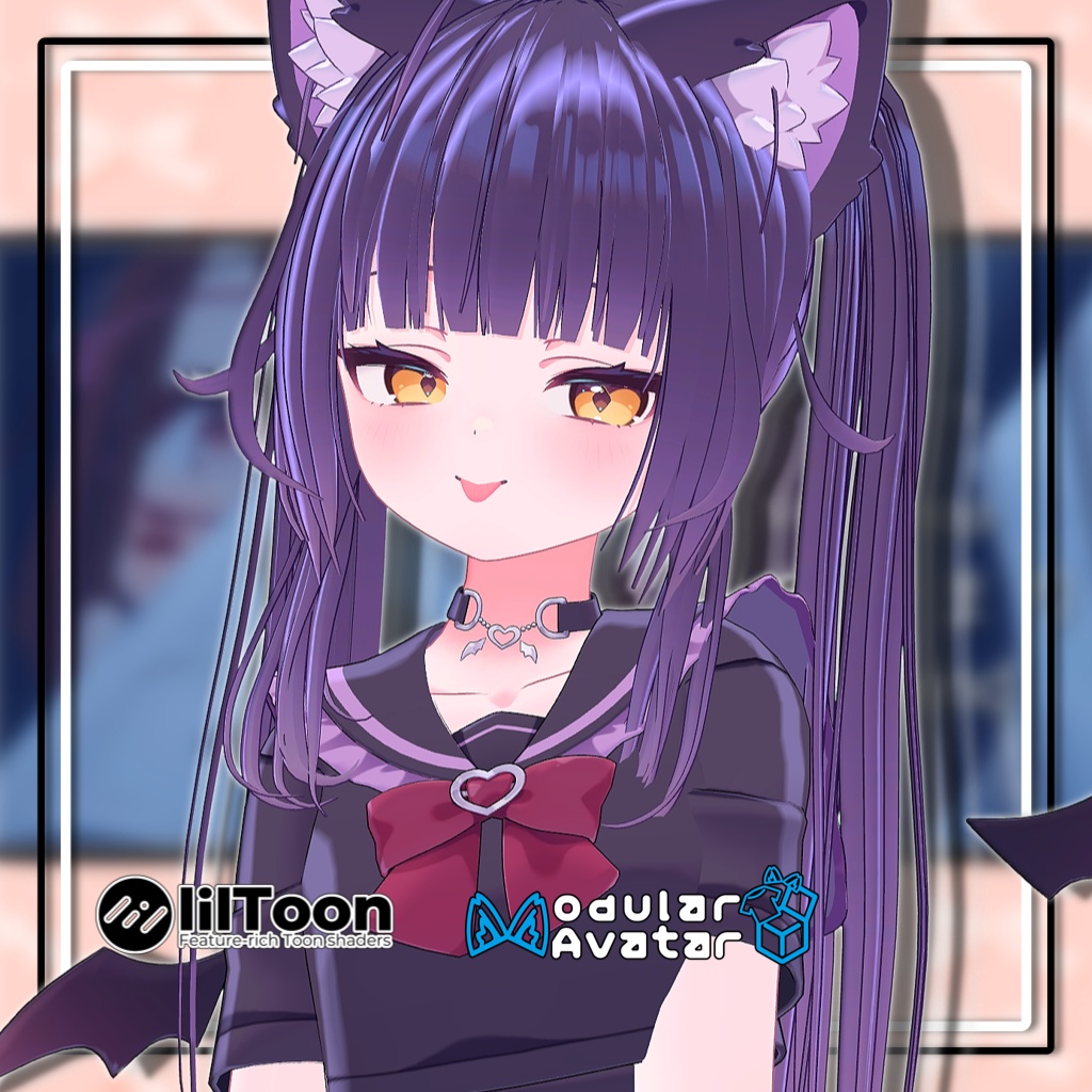 【複数アバター対応】Cuteツインテールヘア【髪型】