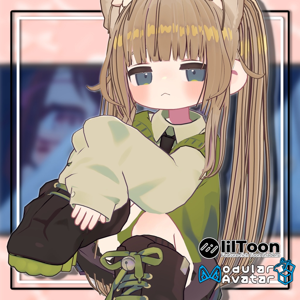 【複数アバター対応】Cuteツインテールヘア【髪型】