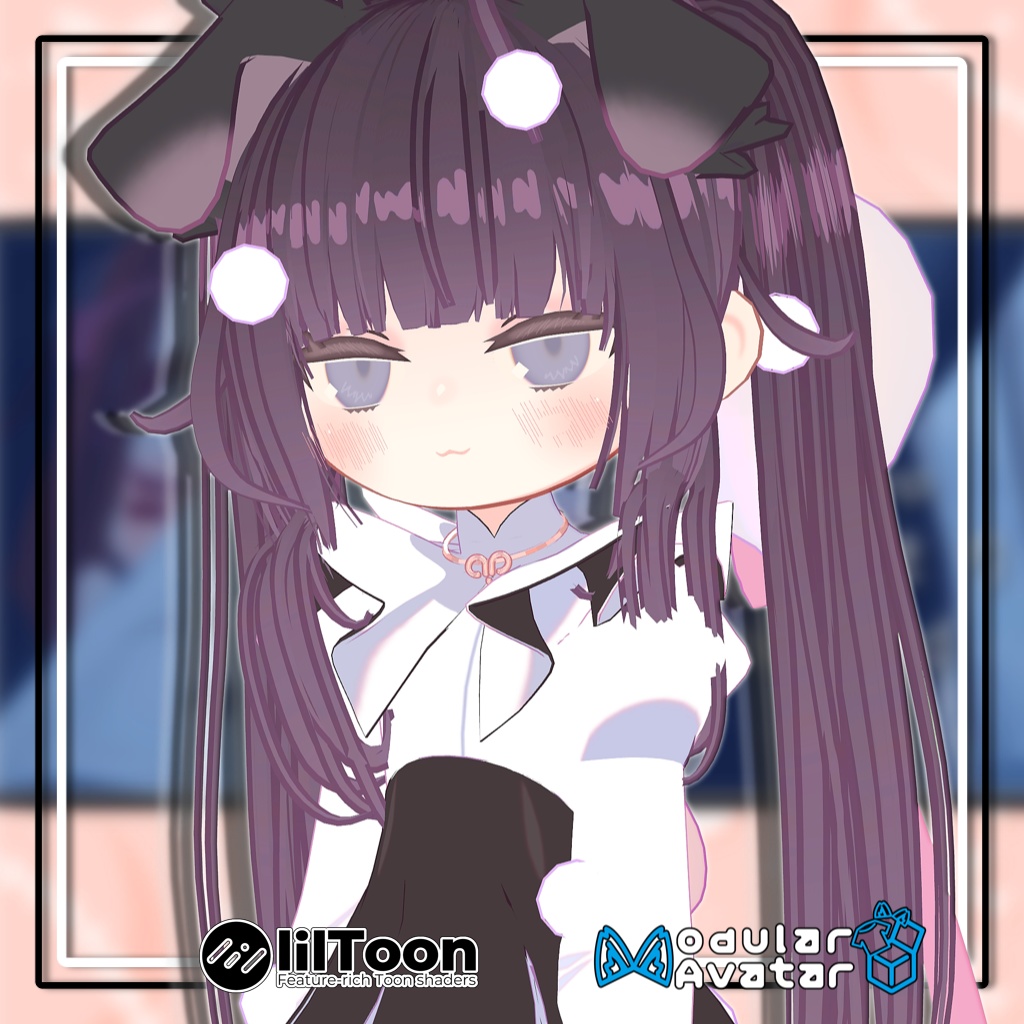 【複数アバター対応】Cuteツインテールヘア【髪型】