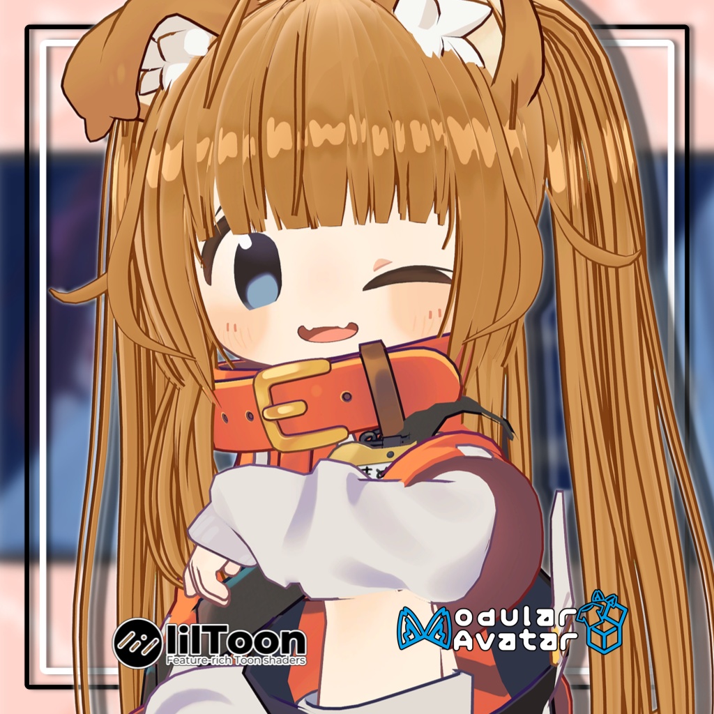 【複数アバター対応】Cuteツインテールヘア【髪型】