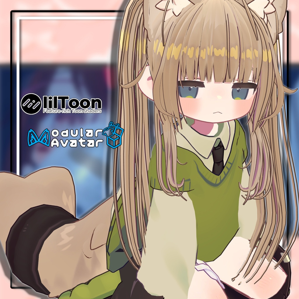 【複数アバター対応】Cuteツインテールヘア【髪型】