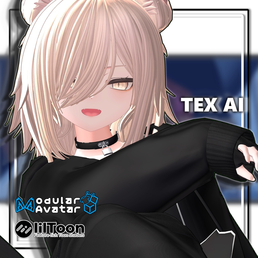 【複数アバター対応】ツインお団子ウルフ【MA対応】