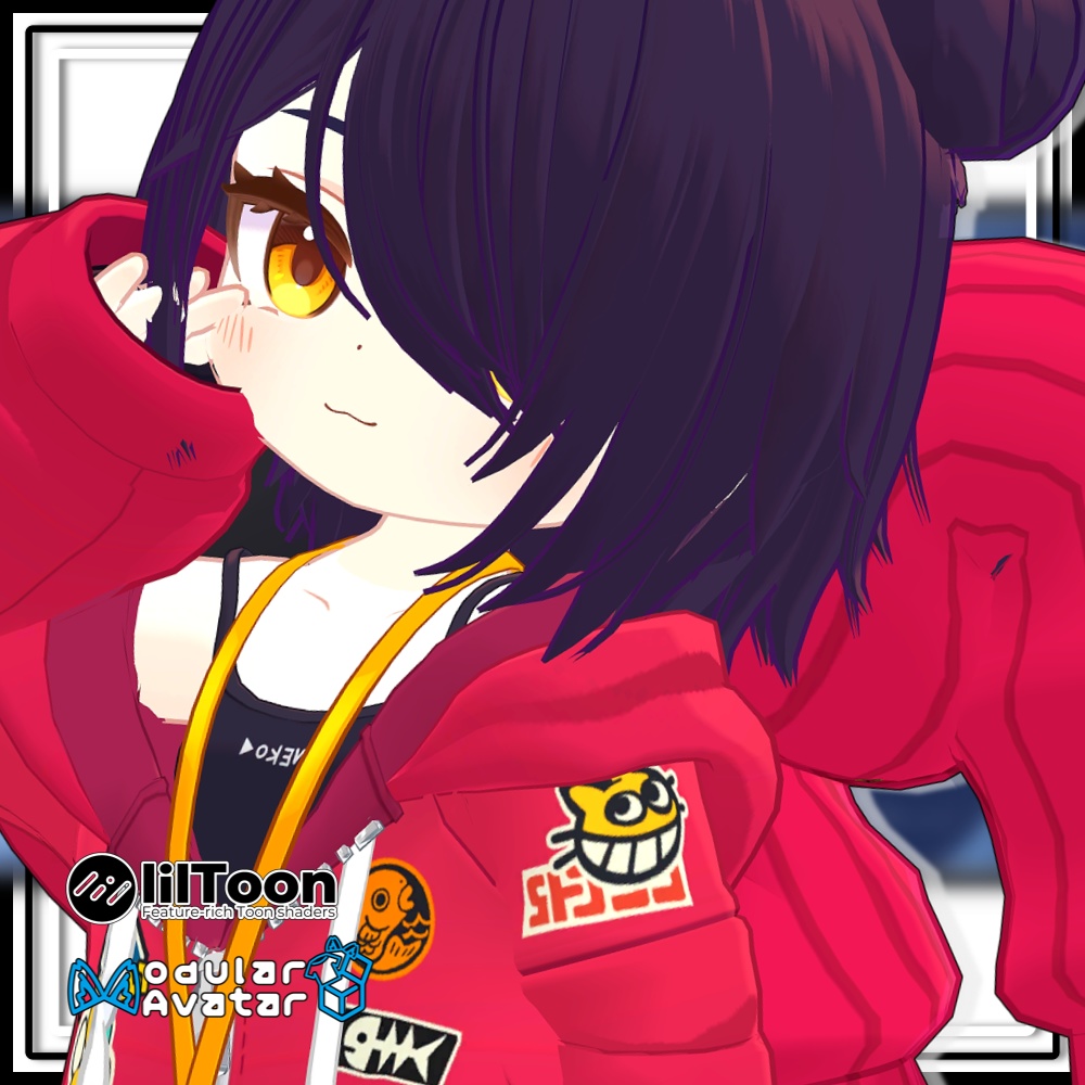 【複数アバター対応】ツインお団子ウルフ【MA対応】