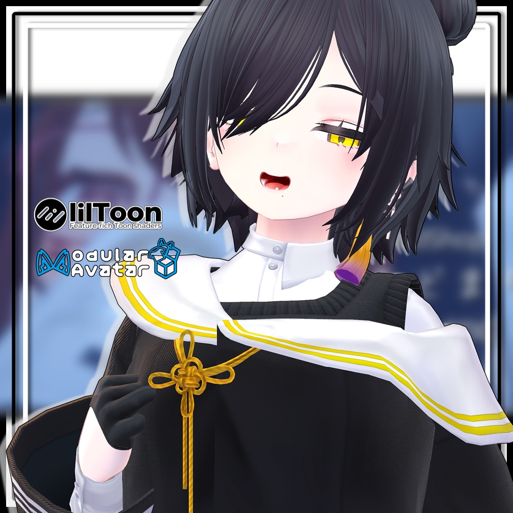 【複数アバター対応】ツインお団子ウルフ【MA対応】