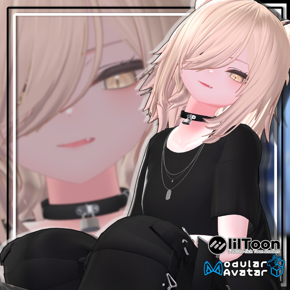 【複数アバター対応】ツインお団子ウルフ【MA対応】