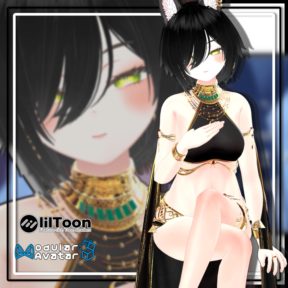 【複数アバター対応】ツインお団子ウルフ【MA対応】