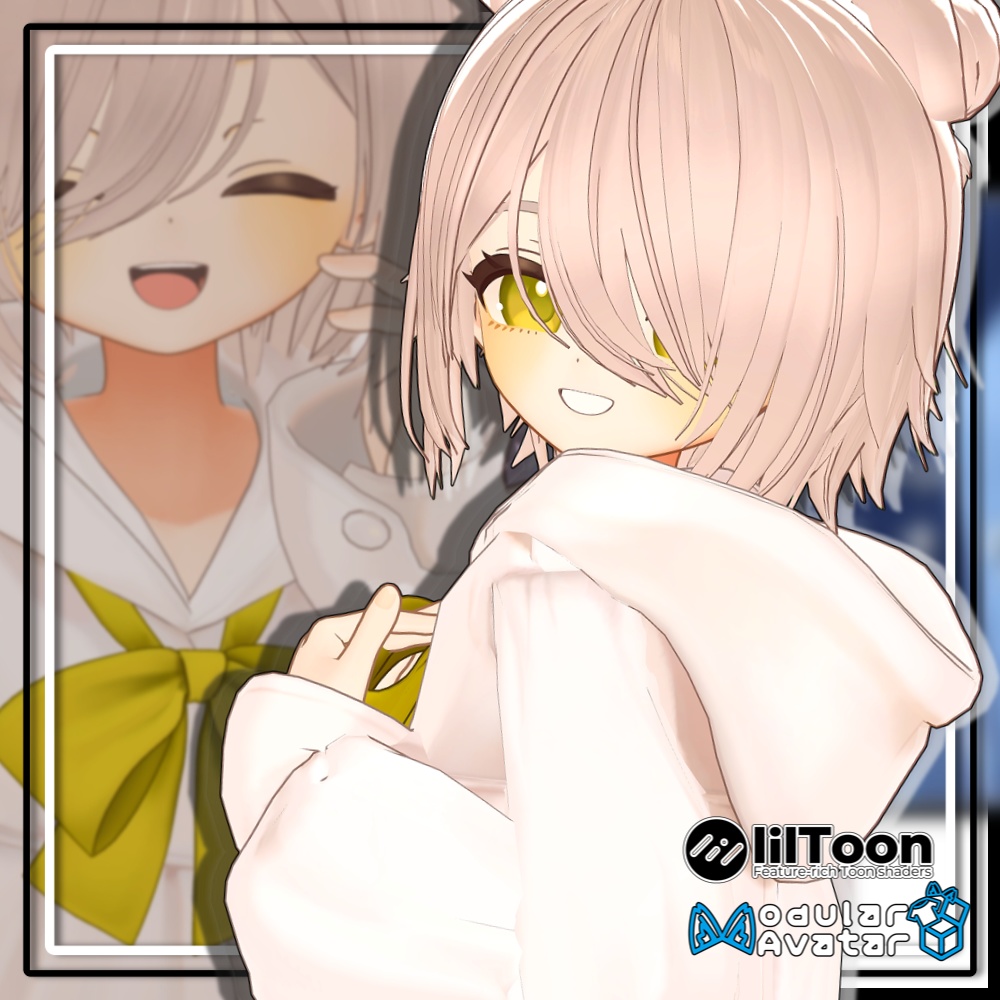 【複数アバター対応】ツインお団子ウルフ【MA対応】