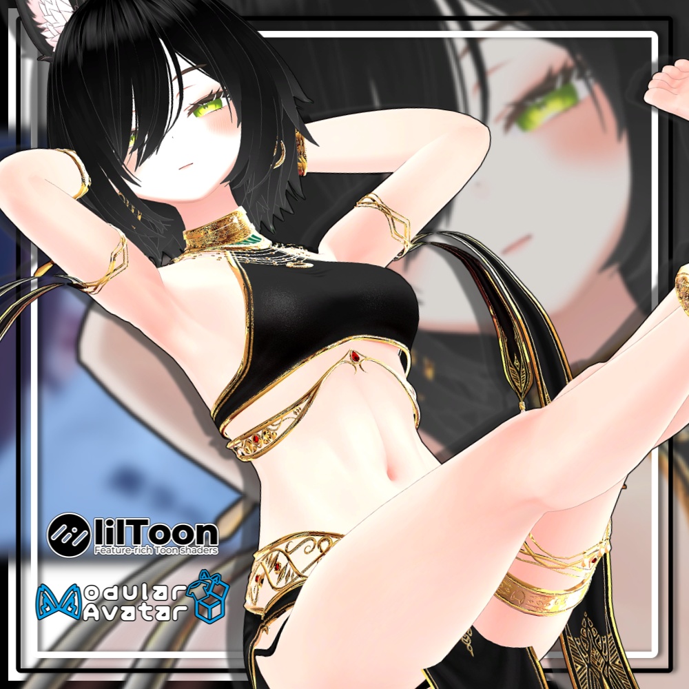 【複数アバター対応】ツインお団子ウルフ【MA対応】