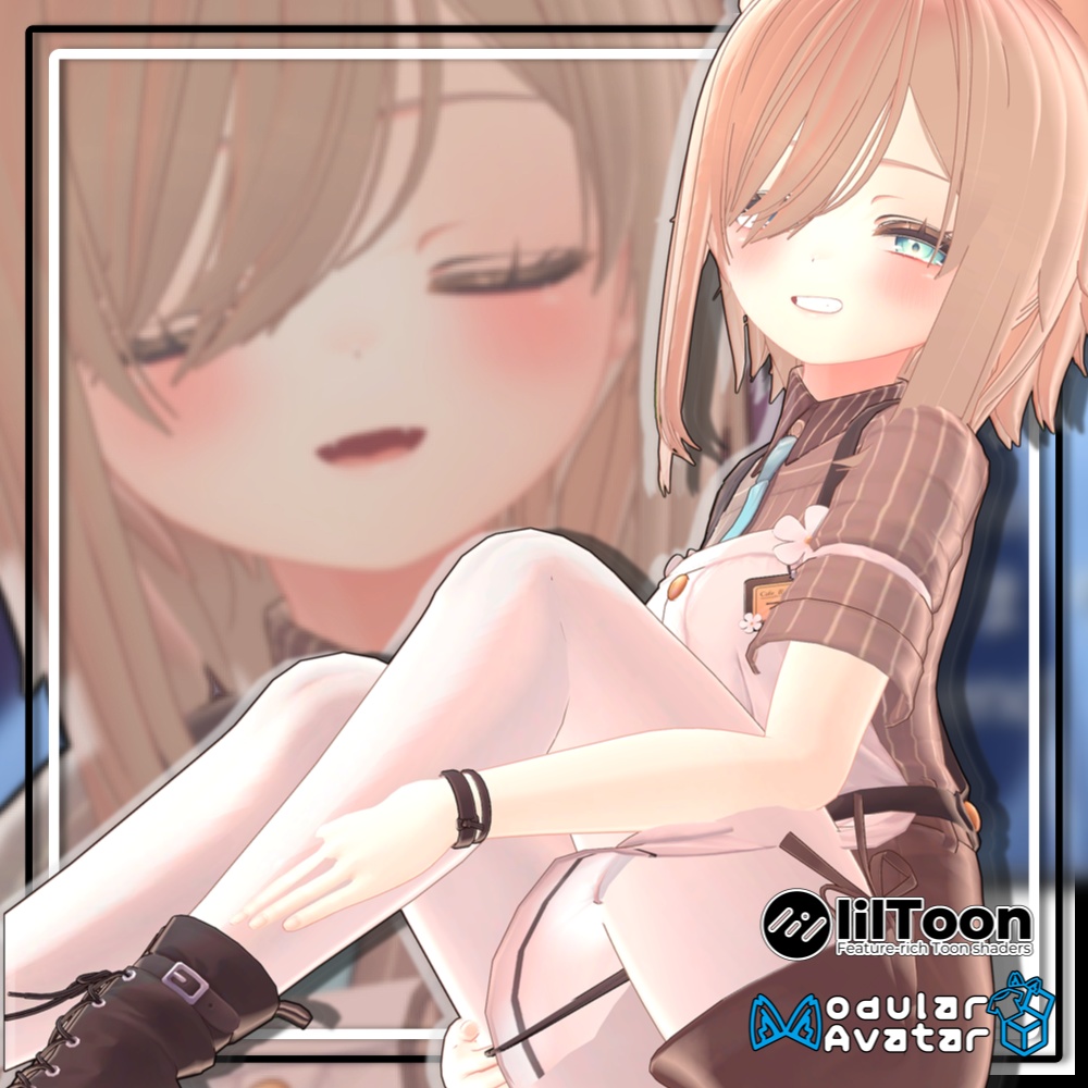 【複数アバター対応】ツインお団子ウルフ【MA対応】