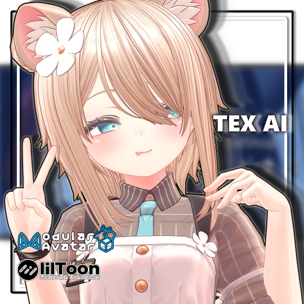 【複数アバター対応】ツインお団子ウルフ【MA対応】